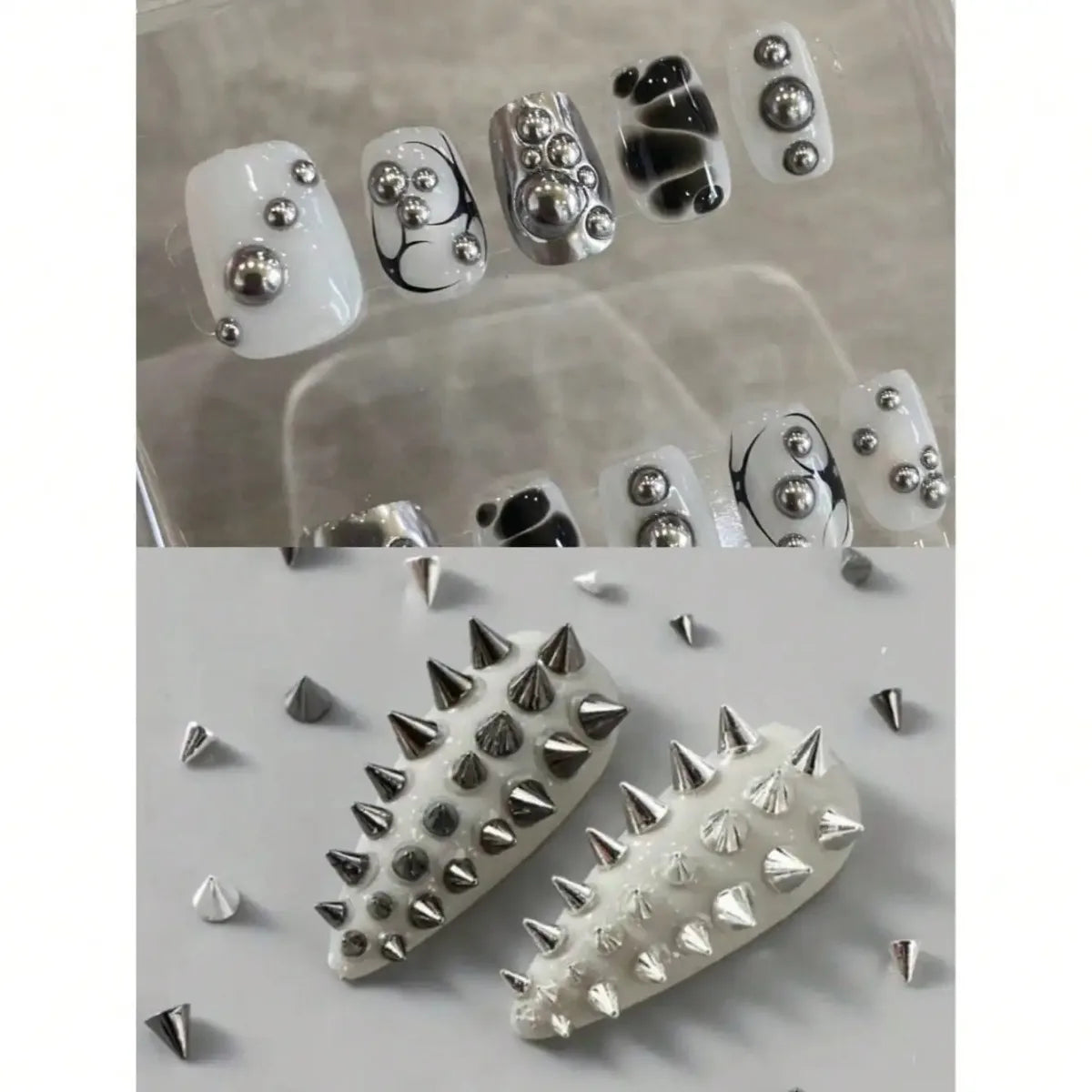 Gothic Punk Nail Art Sticker Set with Ornamental Alternative Fashion Details