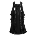 Elegant Lace-Up Gothic Maxi Dress with Dark Alternative Fashion Style