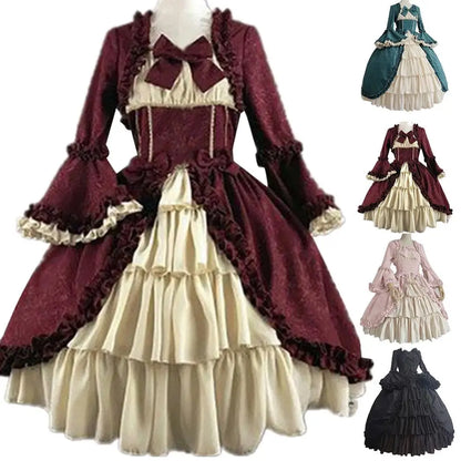 Victorian Gothic Layered Ball Gown with Dark Romantic Fashion Aesthetic