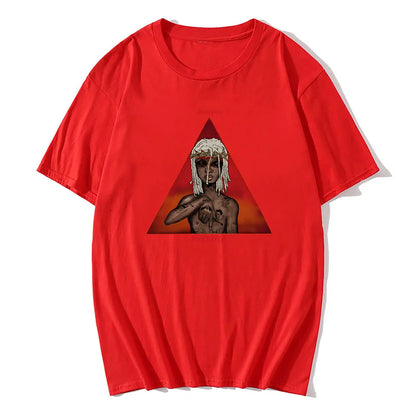 Oversized Graphic Cotton T-Shirt with Dark Artistic Streetwear Print Design