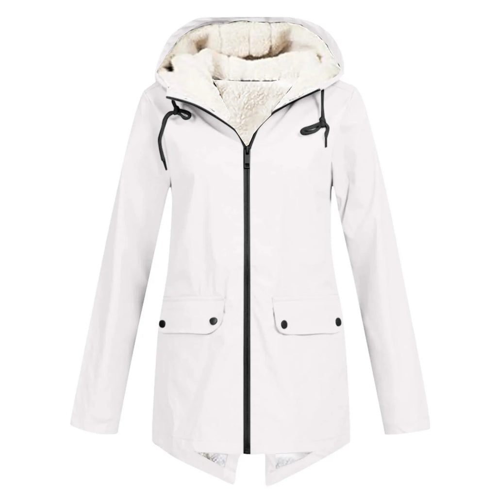 Women's Hooded Plush Lined Zip Jacket with Outdoor Inspired Everyday Comfort Style
