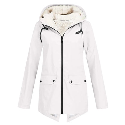 Women's Hooded Plush Lined Zip Jacket with Outdoor Inspired Everyday Comfort Style