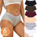 Six-Piece Cotton Blend Mid-Rise Brief Set with Wide Athletic Waistband