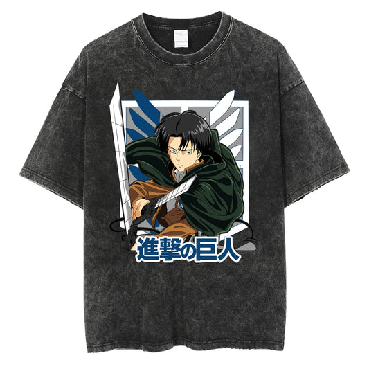 Retro Anime Streetwear Oversized Graphic Tee with Manga-Inspired Artwork