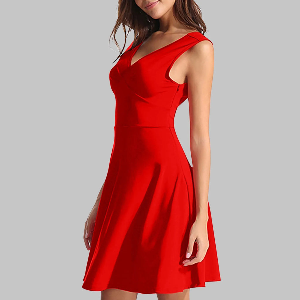 Sleeveless A-Line Mini Dress with Flared Hem and Clean Silhouette