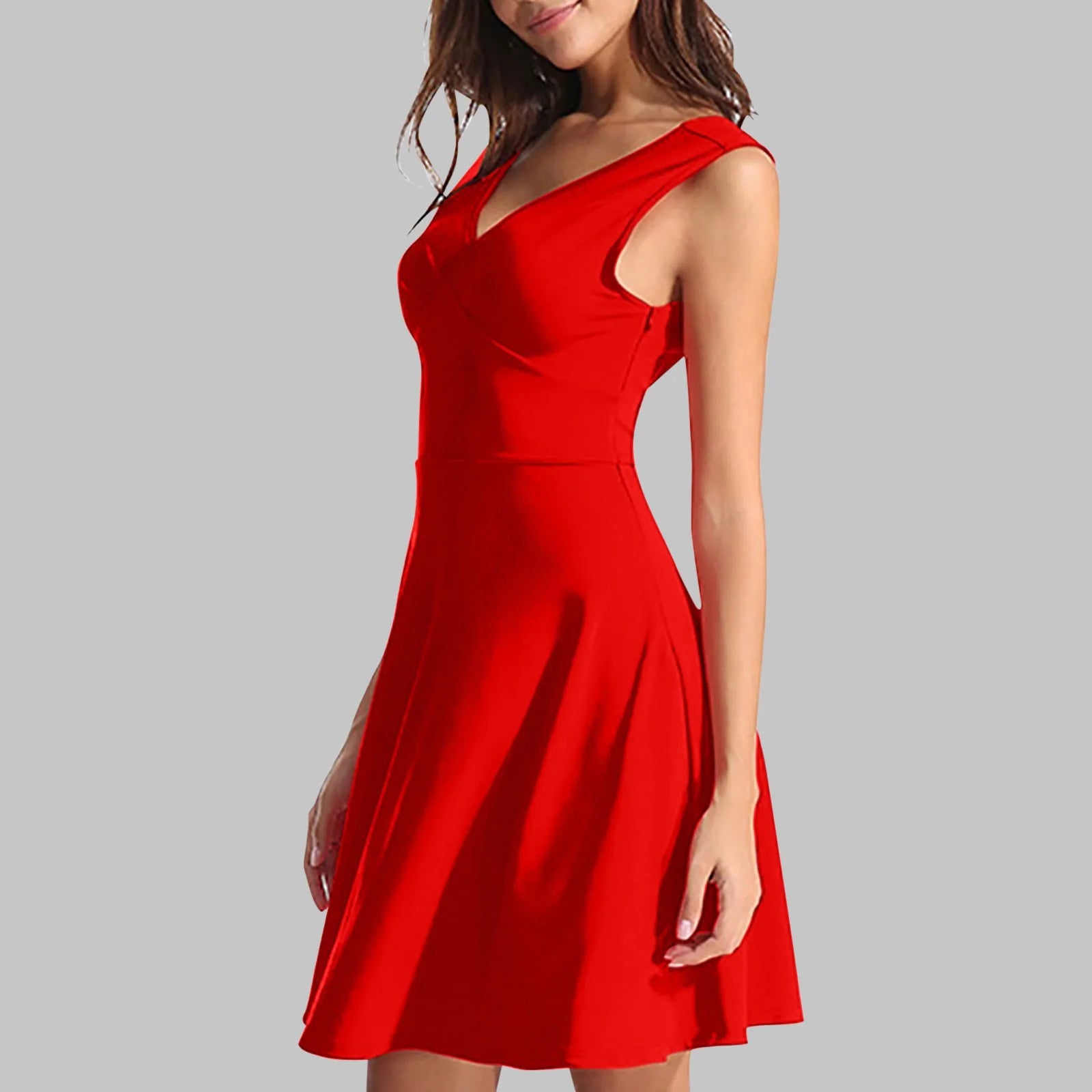 Sleeveless A-Line Mini Dress with Flared Hem and Clean Silhouette