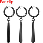 Minimalist Triple Hoop Drop Earrings for Punk and Alternative Fashion Looks