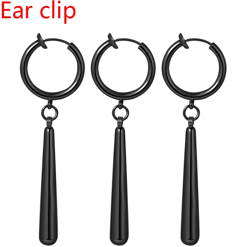 Minimalist Triple Hoop Drop Earrings for Punk and Alternative Fashion Looks