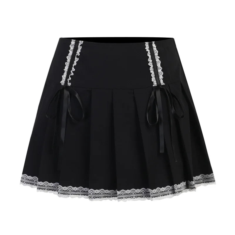 Plaid Tiered Ruffle Mini Skirt Lace Trim Gothic Inspired Alternative Bottom