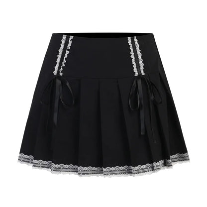 Plaid Tiered Ruffle Mini Skirt Lace Trim Gothic Inspired Alternative Bottom