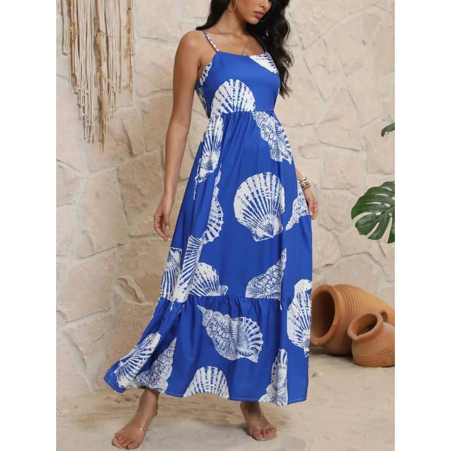Printed Camisole Long Dress with High Waist Relaxed Contemporary Fit