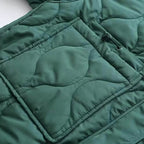 Women's Oversized Quilted Zip Jacket with Stand Collar Contemporary Casual Outerwear Style