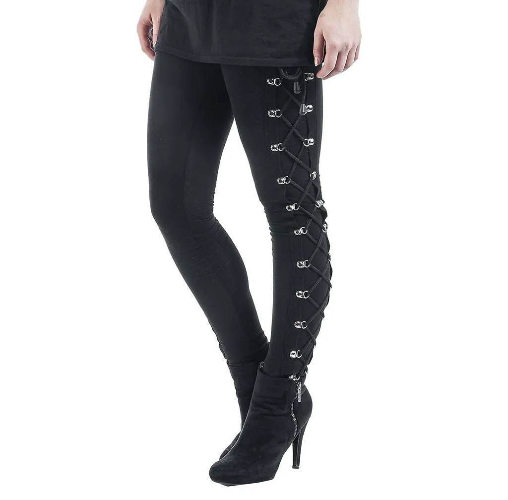 High Waist Lace Up Leggings Gothic Inspired Alternative Fashion Bottoms