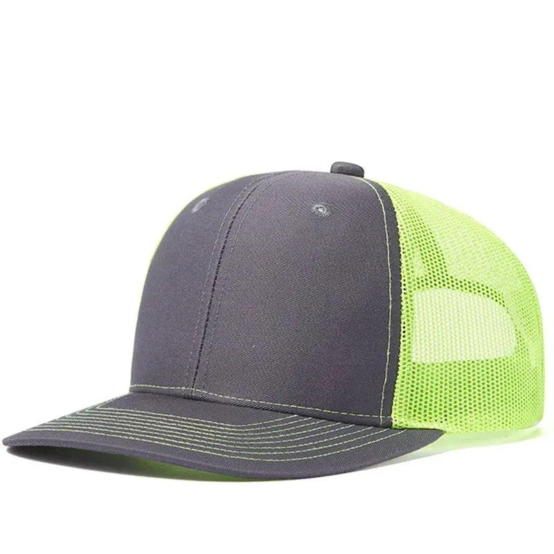 Unisex Breathable Trucker Baseball Cap with Mesh Back for Casual Outdoor Everyday Wear