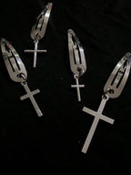 Gothic Cross Hair Clip Set Punk Streetwear Statement Accessories Collection