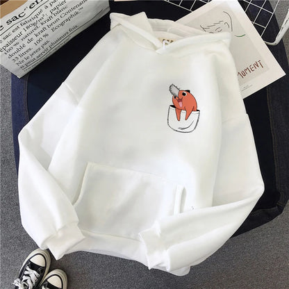 Anime Fox Graphic Hoodie with Cute Manga Streetwear Aesthetic