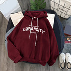 Women's Relaxed Graphic Pullover Hoodie with Minimal Typography Casual Streetwear Sweatshirt