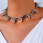 Spike Choker Necklace for Punk Gothic and Alternative Fashion Looks