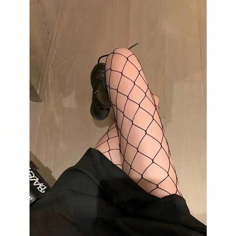 Plus Size Large Diamond Fishnet Pantyhose High Stretch Alternative Fashion Tights
