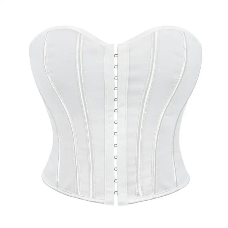 Strapless Corset Top with Structured Boning and Sculpted Waist Silhouette
