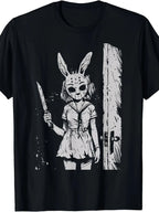 Cute Goth Rabbit Illustration Oversized Manga Streetwear Graphic Tee
