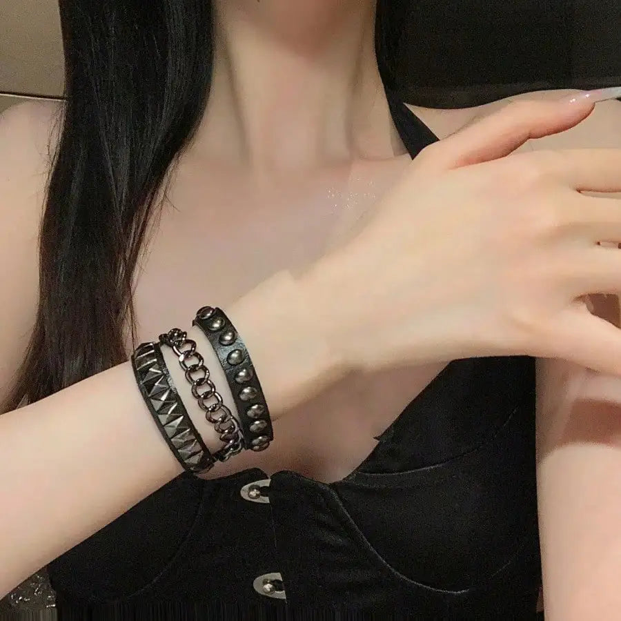 Studded Wrap Bracelet for Punk Gothic and Alternative Fashion Styling