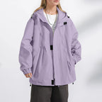 Women's Lightweight Hooded Windbreaker Jacket with Relaxed Utility Streetwear Layering Style