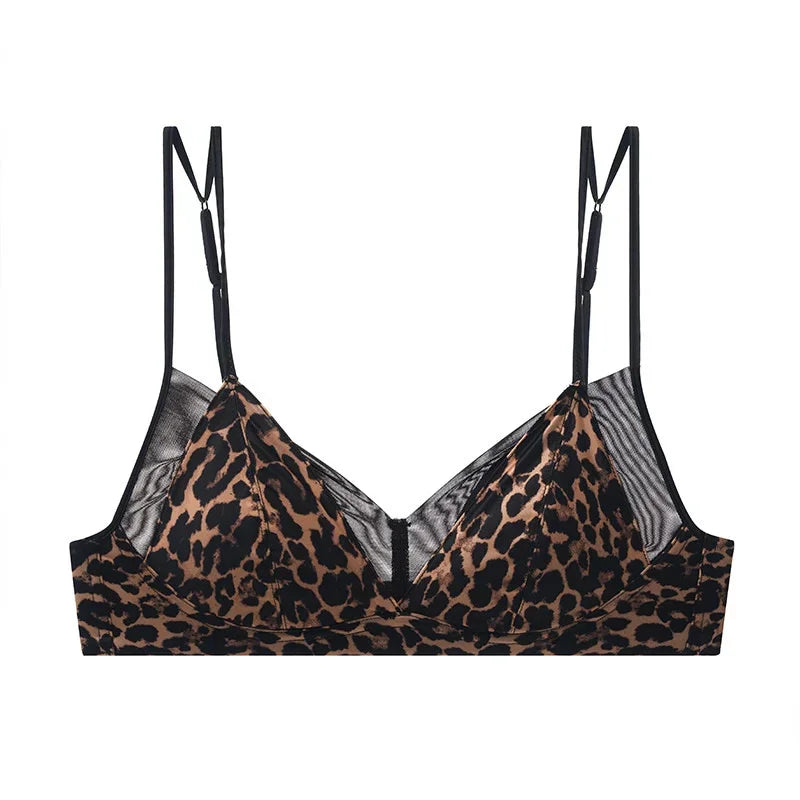 Seamless Minimalist Triangle Bralette and High-Leg Cheeky Panty Set with Double-Strap Accents