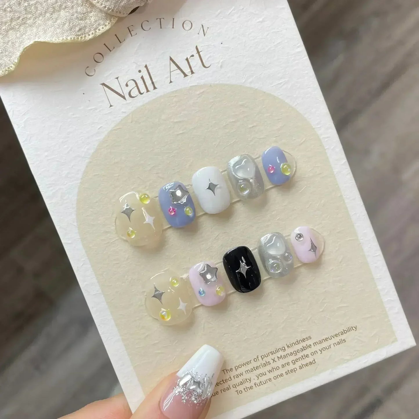 Celestial Gothic Press On Nails with Alternative Charm Inspired Artwork