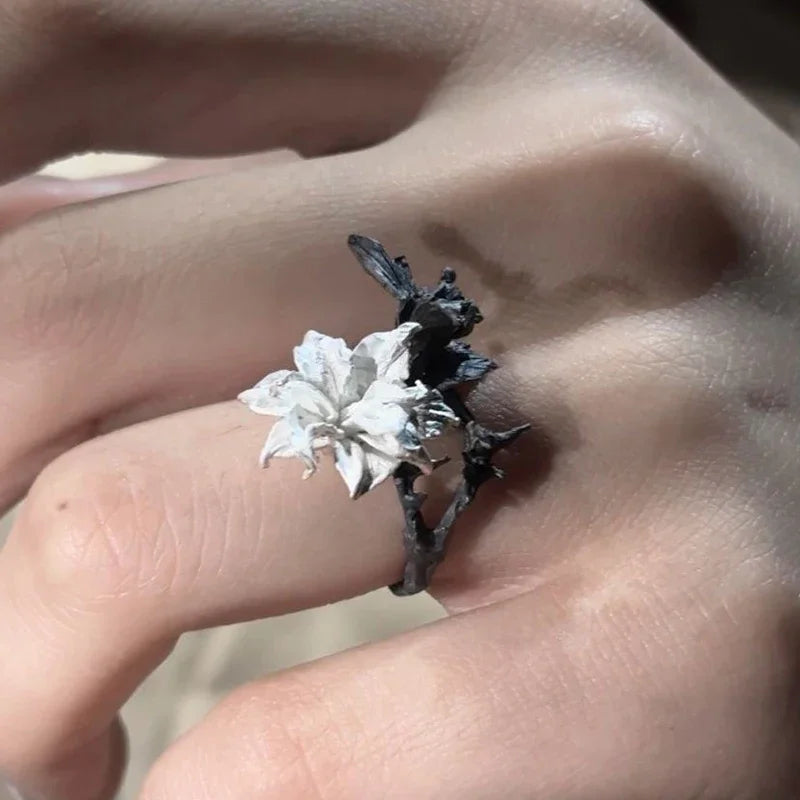 Mandala Flower Statement Ring With Gothic Alternative Artistic Design
