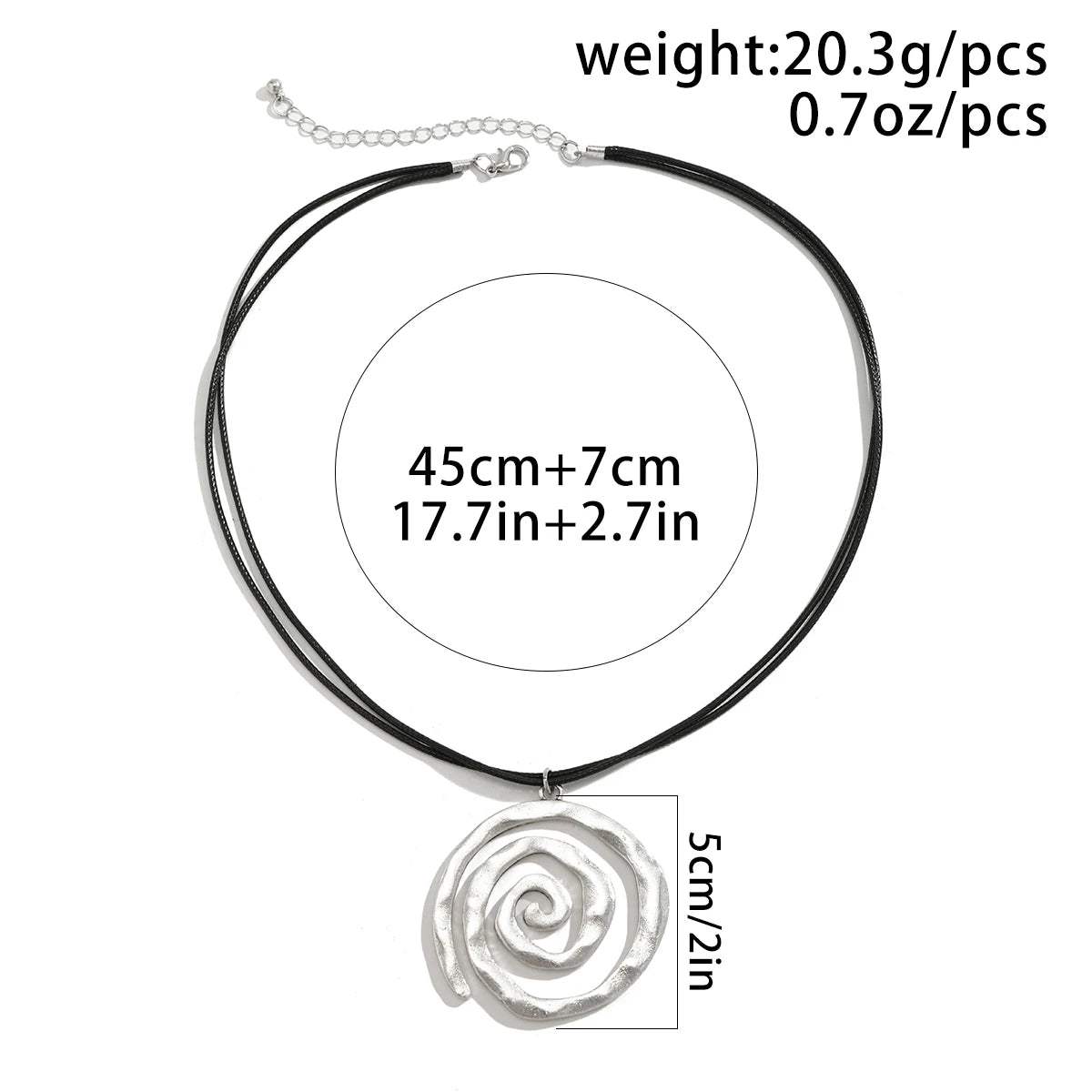 Spiral Pendant Necklace Y2K Alternative Celestial Inspired Statement Jewelry