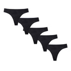 Five-Piece High-Waisted Absorbent Menstrual Thong Set with Lace Waistbands