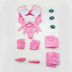 Women's Halter Cutout Bodysuit Set with Matching Gloves, Leg Bands and Coordinated Accessories