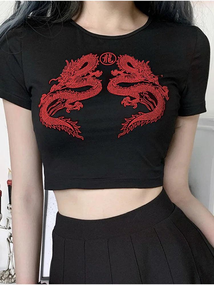 Women's Graphic Crop T-Shirt with Statement Artwork for Modern Streetwear Casual Everyday Style