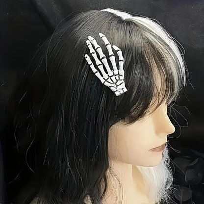 Skeleton Hand Hair Claw Clip Gothic Punk Statement Hairstyle Accessory