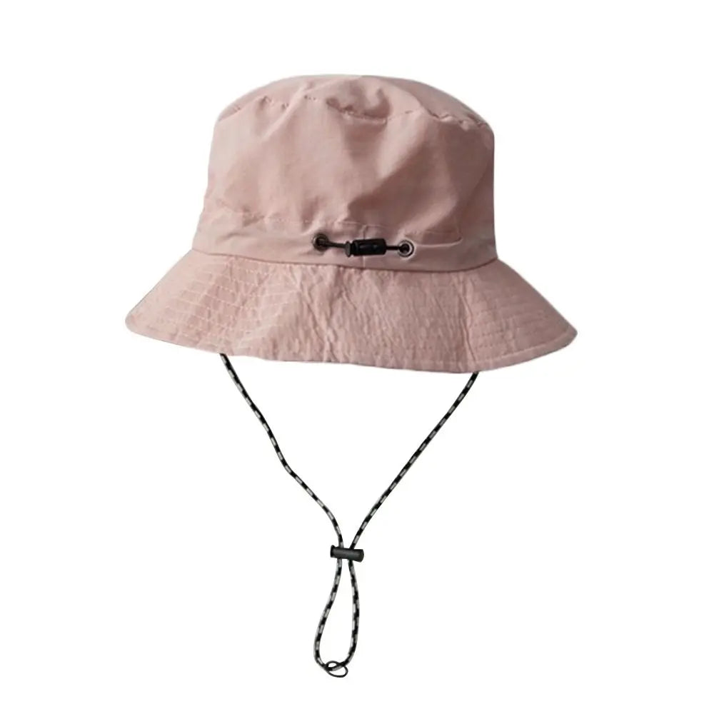 Unisex Waterproof Bucket Hat with Adjustable Chin Cord for Outdoor Travel and Hiking