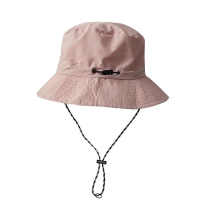 Unisex Waterproof Bucket Hat with Adjustable Chin Cord for Outdoor Travel and Hiking