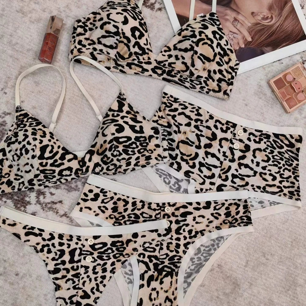 Playful Cherry Print Wire-Free Triangle Bralette and Panty Set