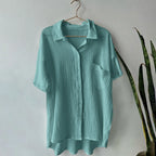 Women's Relaxed Shirt and Shorts Co-Ord Set Contemporary Casual Outfit