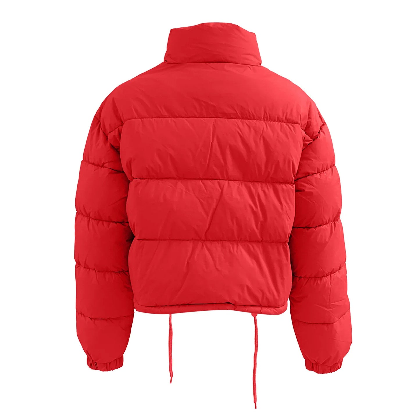 Women's Cropped Quilted Puffer Jacket with Relaxed Contemporary Winter Streetwear Style