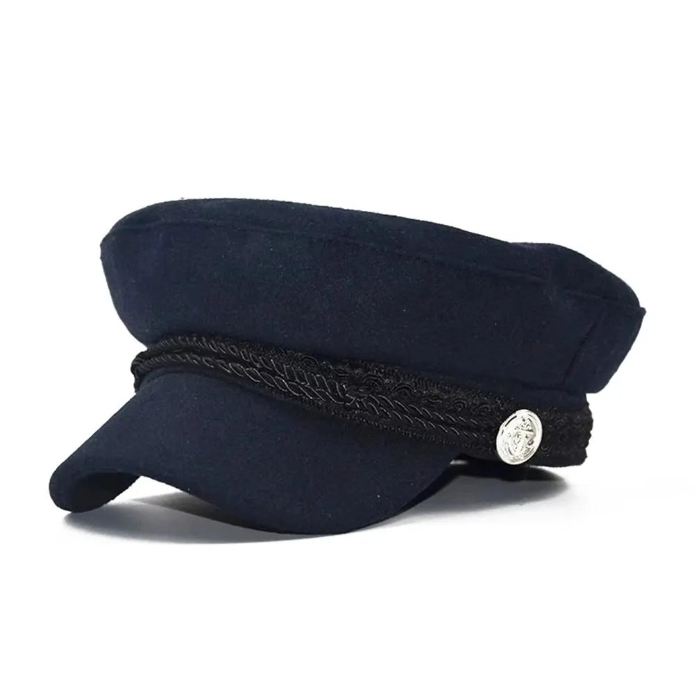 Classic Cotton Blend Military Baker Cap for Vintage Casual Everyday Fashion Style