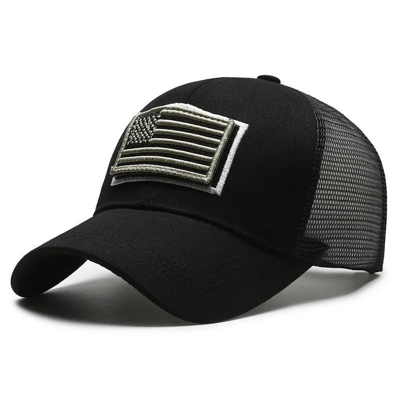 Unisex Mesh Baseball Cap with Camouflage Pattern and Embroidered Patch for Outdoor Adventures