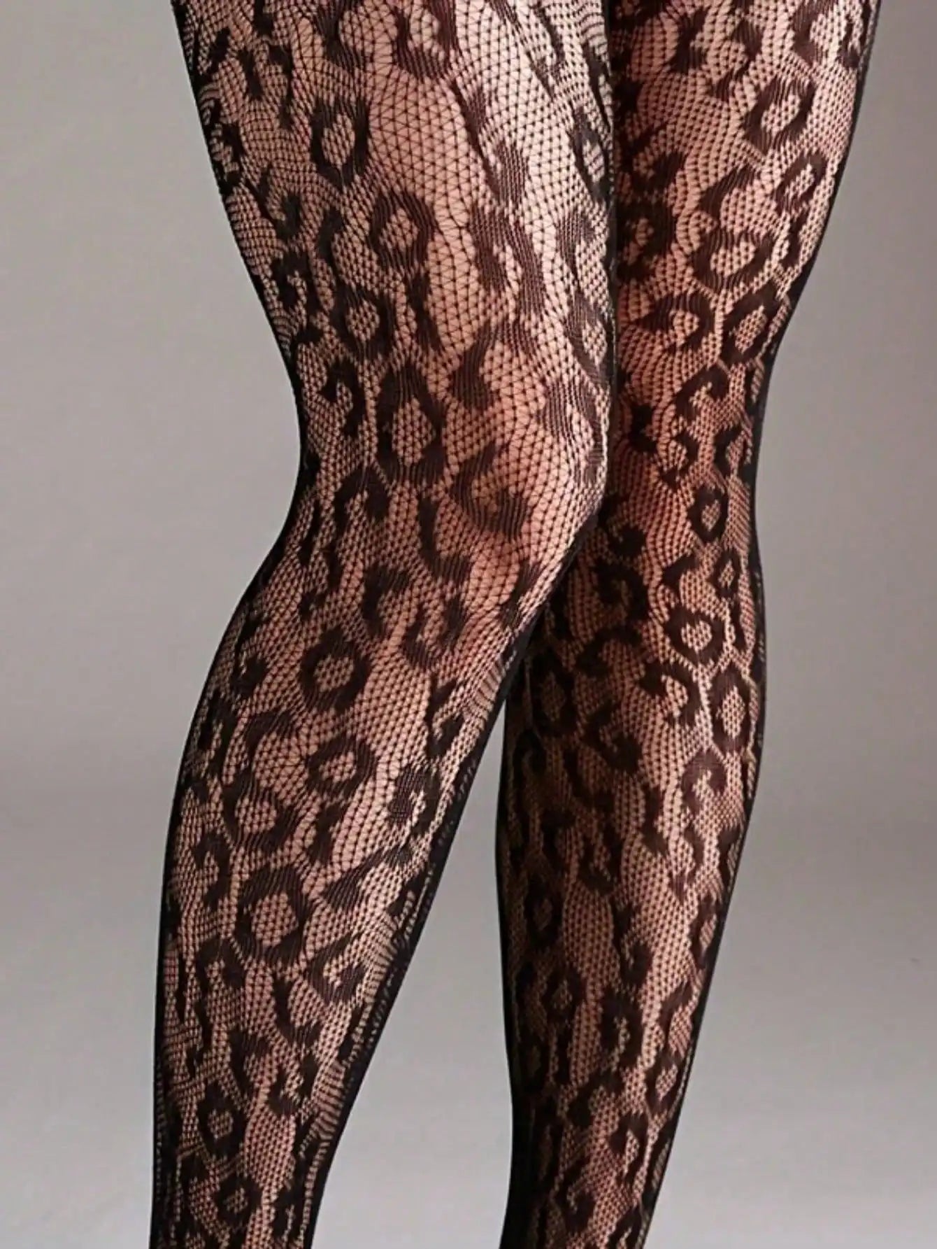 Leopard Pattern Fishnet Stockings Stretch Mesh Alternative Fashion Tights