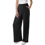 Women's Low Rise Loose Palazzo Pants with Pleated Front and Pocket Casual Streetwear Style