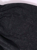 Men's Washed Cotton Shorts with Artistic Graphic Print and Relaxed Casual Streetwear Design