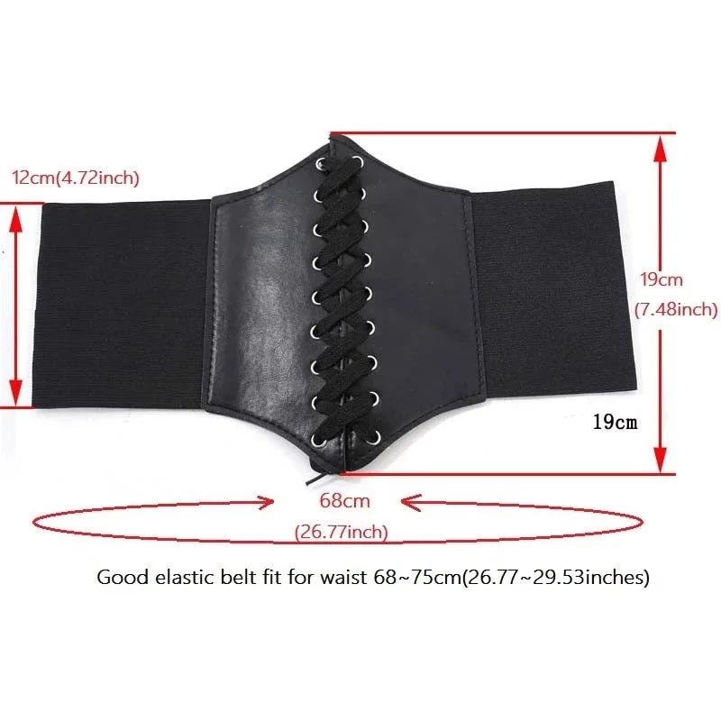 Embroidered Underbust Corset Belt with Structured Waist Definition and Lace-Up Front