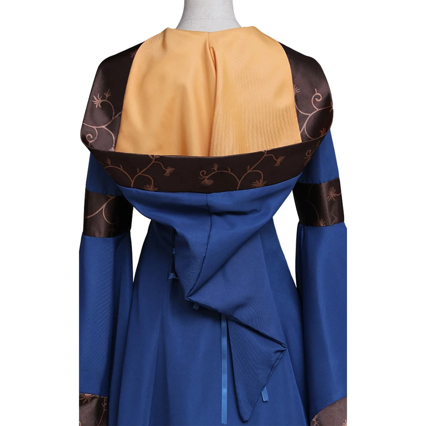 Traditional Gothic Robe Dress with Embroidered Details and Bell Sleeves