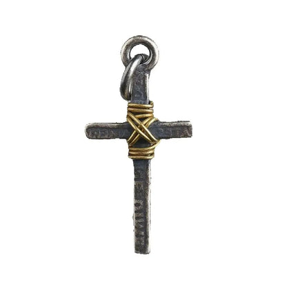 Wrapped Cross Pendant Necklace for Gothic Punk and Alternative Streetwear Styling