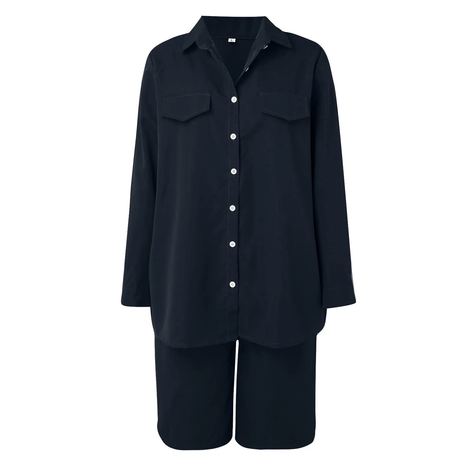 Women's Zip Front Cardigan and Shorts Co-Ord Set Relaxed Summer Outfit