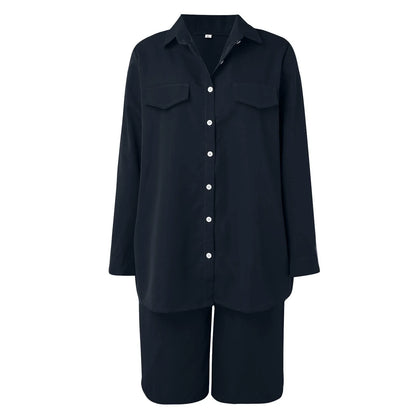 Women's Zip Front Cardigan and Shorts Co-Ord Set Relaxed Summer Outfit